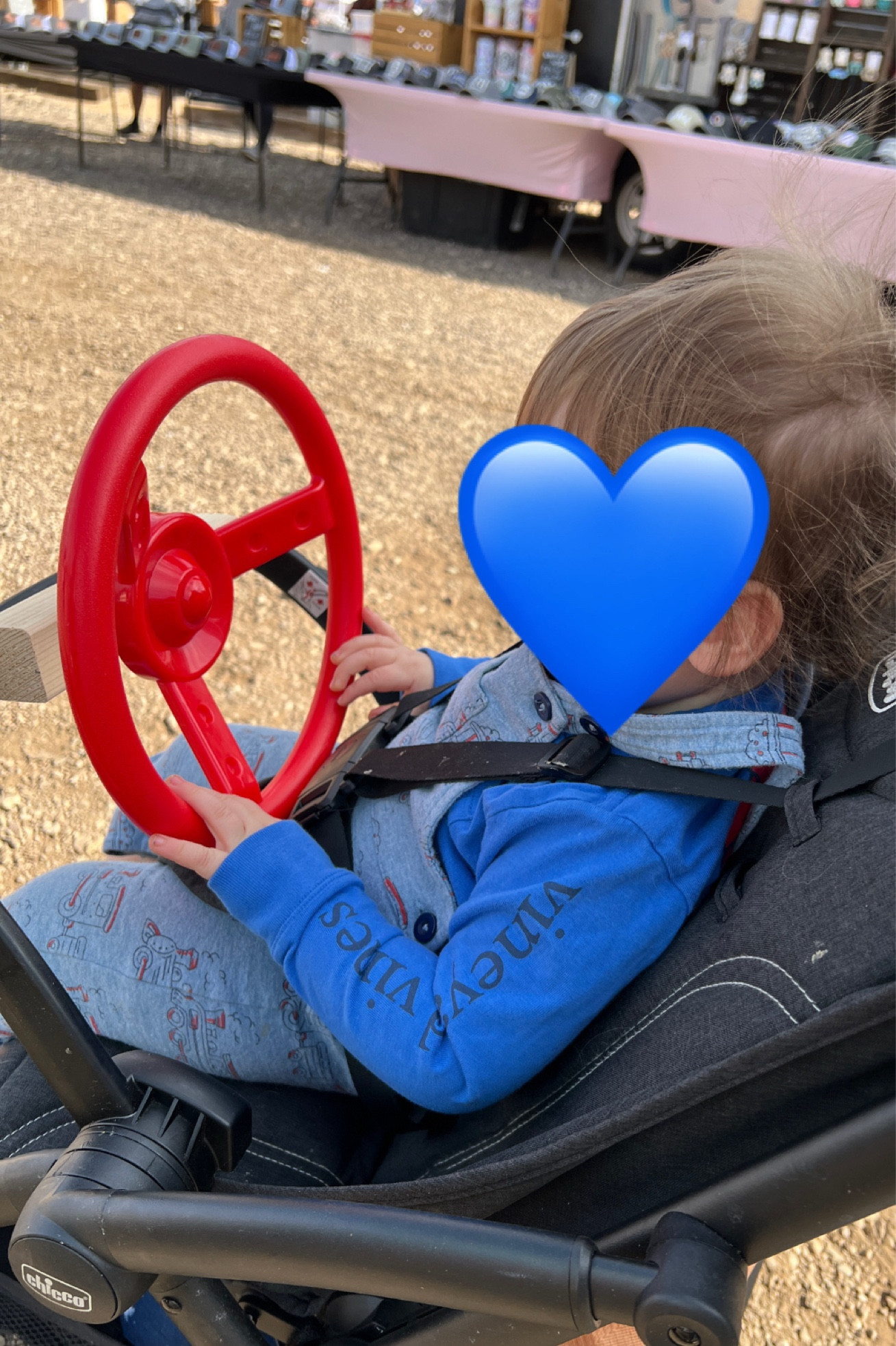 How cute is this! He loved steering himself through the farmers market this weekend! 
Used a piece of scrap wood to put the clips on and attach the wheel. Also have one for a shopping cart!

#LTKFamily #LTKBaby #LTKKids