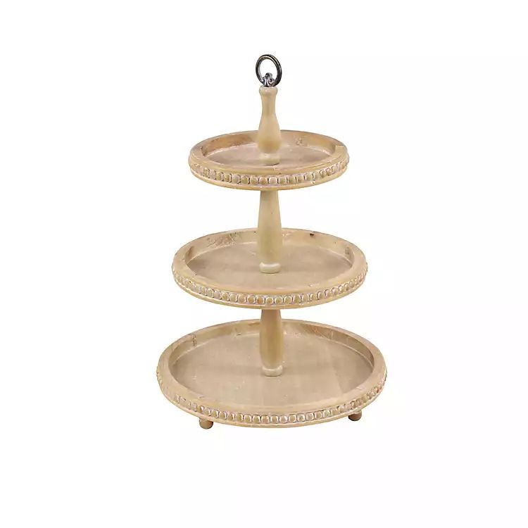 Birch Wood 3-Tiered Tray | Kirkland's Home