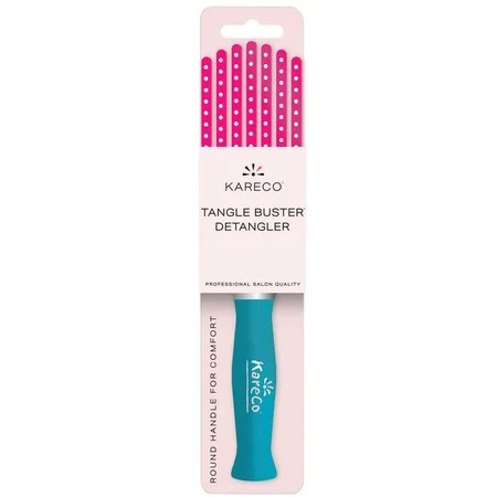 KareCo Mini Tangle Buster Flexible Professional Hair Brush Pink & Teal Synthetic Bristles | Walmart (US)