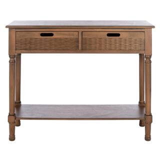 SAFAVIEH Landers 2-Drawer Brown Wood Console Table CNS5710C - The Home Depot | The Home Depot