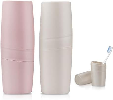 Hooqict 2 Pack Travel Toothbrush Case 3 in 1 Toothbrush Holder Case Plastic Portable Toothbrush Cove | Amazon (US)