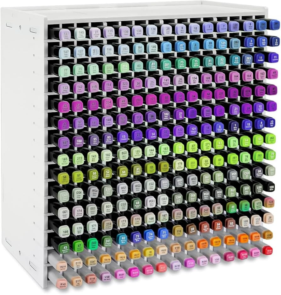 Art Marker Storage Rack for 240 Markers, Watercolour Brushes Pens Color Pencils Organizer Holder ... | Amazon (US)
