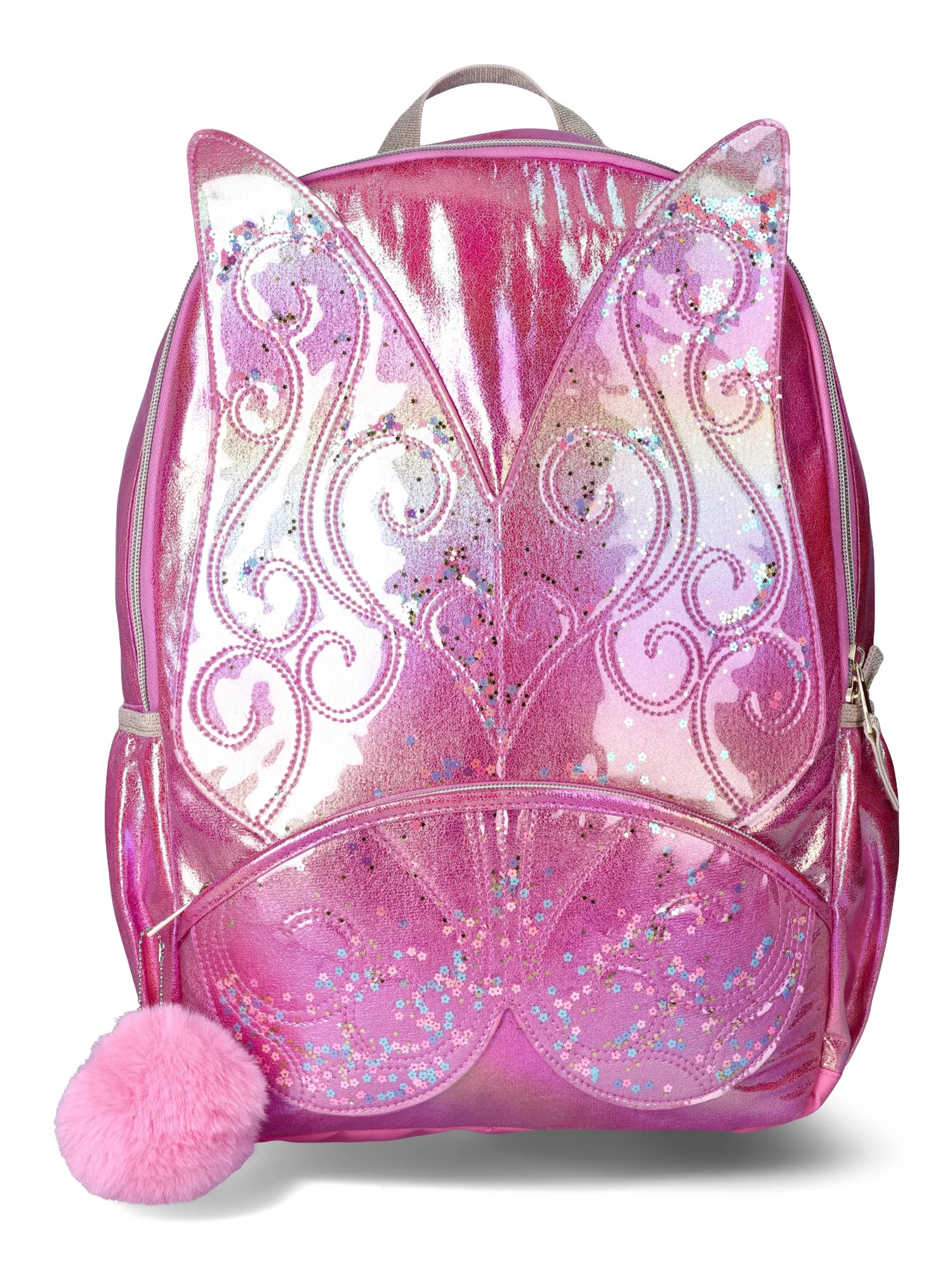 Wonder Nation Kids Fairy Flutter Tickled Pink 17" Backpack, Pink | Walmart (US)