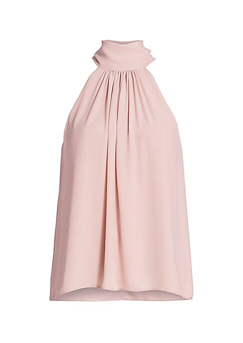 Halston Women's Mockneck Sleeveless Blouse - Barely Pink - Size 10 | Saks Fifth Avenue