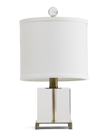 15.5In Solid Crystal Square Table Lamp, Gold | TJ Maxx