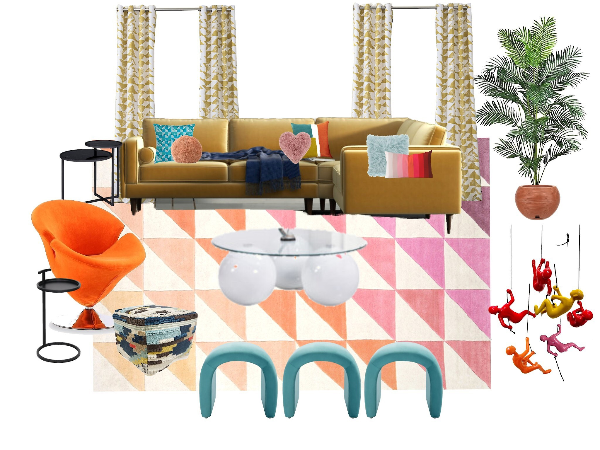 Get a bit of dopamine in this fun living room design💕 Layering shapes, textures and color in a tasteful way 

#LTKhome