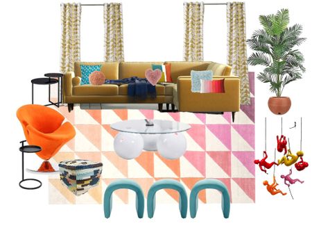 Get a bit of dopamine in this fun living room design💕 Layering shapes, textures and color in a tasteful way 

#LTKhome