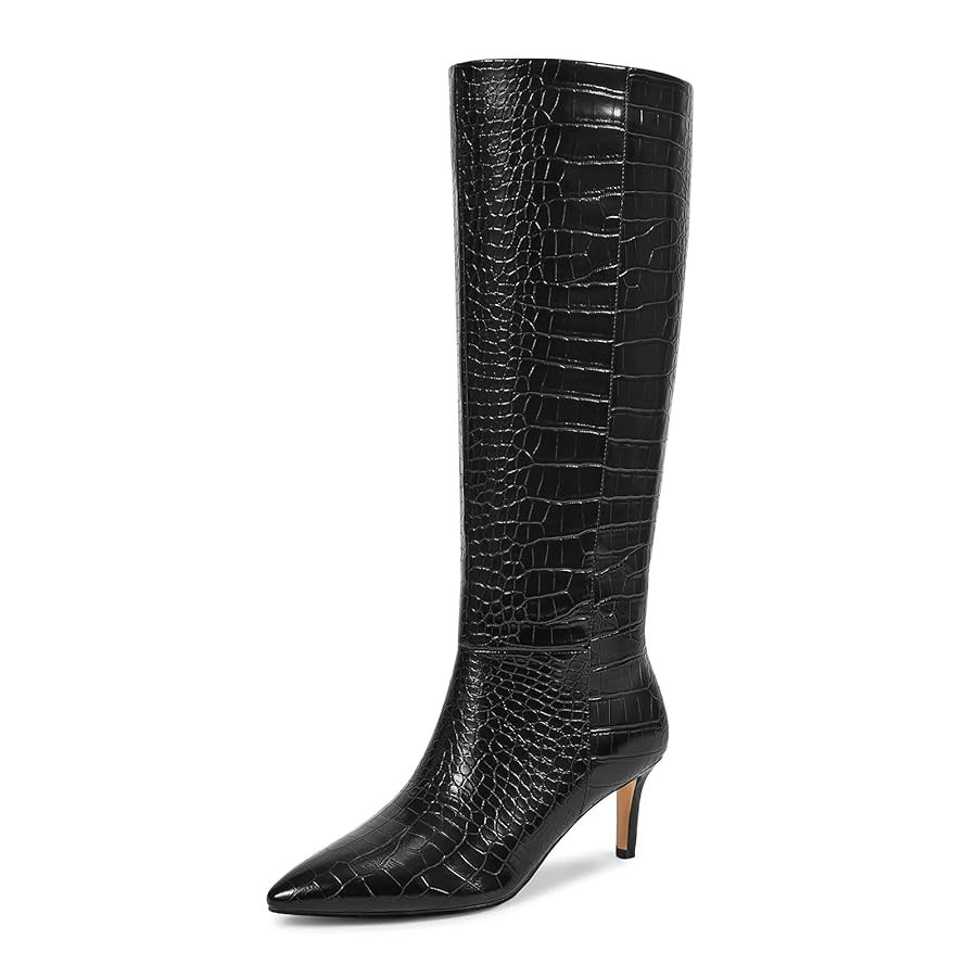 wetkiss Knee High Boots for Women, with Kitten Heel and Pointed Toe Design, Classic and Sexy | Amazon (US)