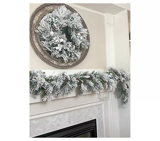 Simply Stunning Flocked Garland by Janine Graff - QVC.com | QVC