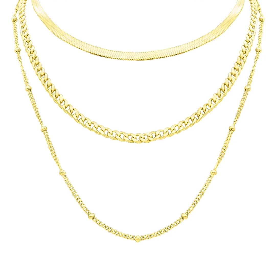Adornia Layered Chain Necklace gold | Shop Simon