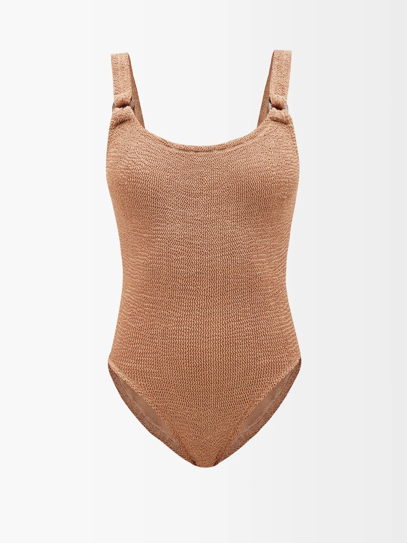 Domino crinkle-knit swimsuit | Hunza G | Matches (US)