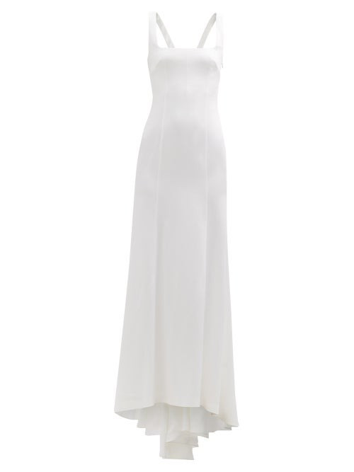 Galvan - Hampshire Square-neck V-back Crepe Dress - Womens - White | Matches (UK)