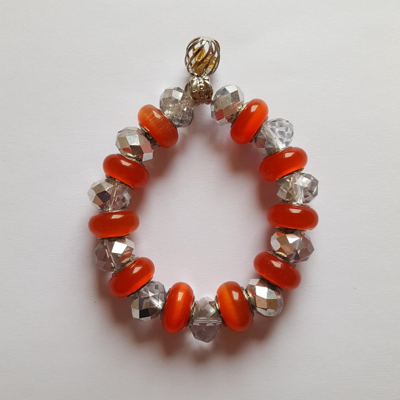 Anon. Women's Bracelet - Orange/Silver | Depop UK