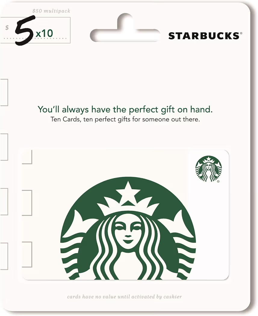 Starbucks $5 Gift Cards (10-Pack) | Amazon (US)