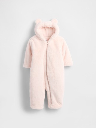 Baby Faux Fur Bear Hooded One-Piece | Gap (US)