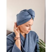Waffle Turban, Spa Cotton Hair Hair Towel, Bath Towel Wrap, Gift For Her, 100% | Etsy (US)