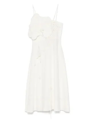 FARM Rio floral-appliqué Midi Dress | White | FARFETCH NZ | Farfetch Global