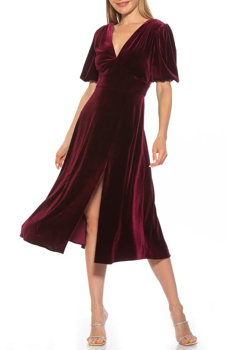 Alexia Admor Nola Puff Sleeve Velvet Fit & Flare Dress | Nordstromrack | Nordstrom Rack
