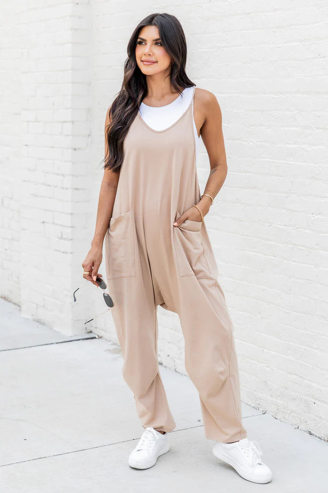 Day In The Life Mocha Jumpsuit | Pink Lily