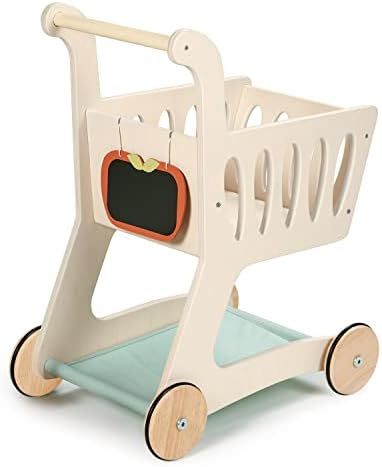 Tender Leaf Toys - Shopping Cart - Wooden Shopping Cart with Extra Storage - Perfect Role Play To... | Amazon (US)