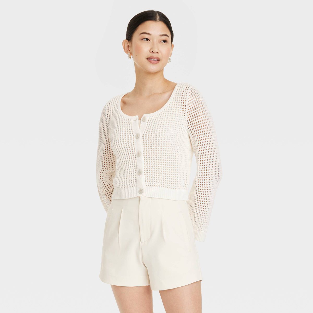 Women's Spring Cardigan Sweater - A New Day™ Cream XL | Target