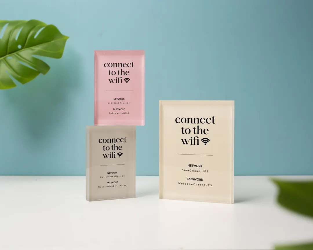 Wifi Pastel Acrylic Sign (W6) - Custom Network Internet Password Table Signage Hotel Small Busine... | Etsy (US)