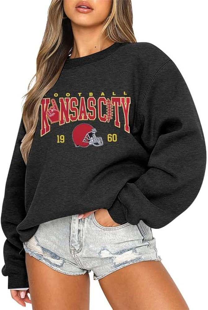 UNIQUEONE Game Day Sweatshirt Women Football Sweatshirts Football Mom Hoodie Touchdown Shirt Casu... | Amazon (US)