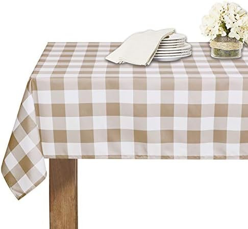 RYB HOME Buffalo Check Table Cloth Water Resistant Wrinkle Free Grid Gingham Washable Tablecover ... | Amazon (US)