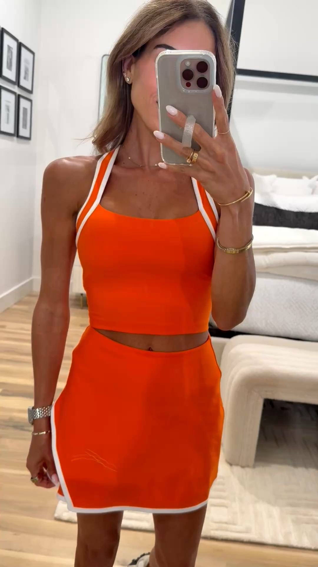 Orange spring athleisure skirt and tank set size xs 

#LTKActive #LTKPetite #LTKfitnessgoals