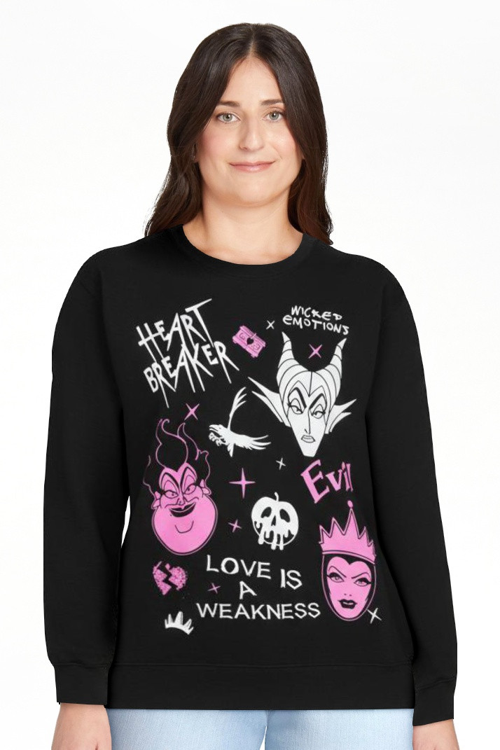 Disney Villains Women's Valentine's Day Graphic Sweatshirt, Sizes XXS-XXL | Walmart (US)