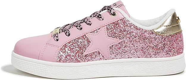 LUCKY STEP Fashion Star Glitter Sneakers | Sparkly Bling Shiny Bedazzled Wedding Bridal Shoes for... | Amazon (US)