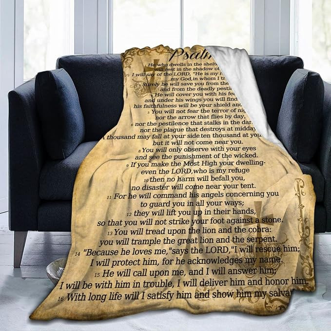 Psalm 91 Blanket (50x40inch) Religious Throw Blanket Plush | Amazon (US)