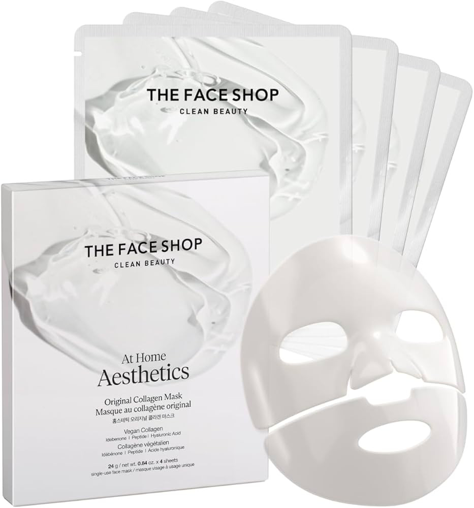 THE FACE SHOP Original Vegan Collagen Face Mask, Korean Glass Skin Essential, Peptide Hydrogel Ma... | Amazon (US)