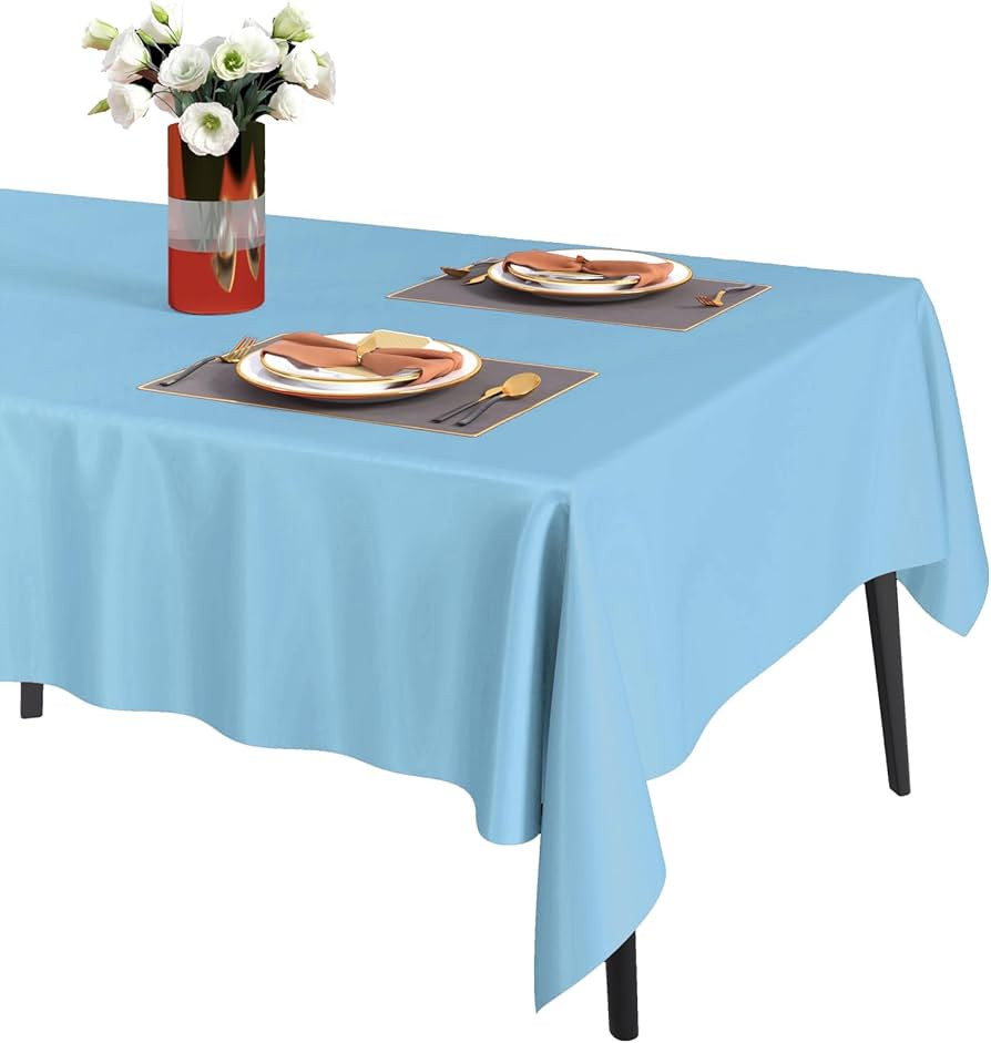 Fixwal 3 Pack Plastic Tablecloth Sky Blue Disposable Table Cloth 54" x 108" Plastic Table Cover P... | Amazon (US)