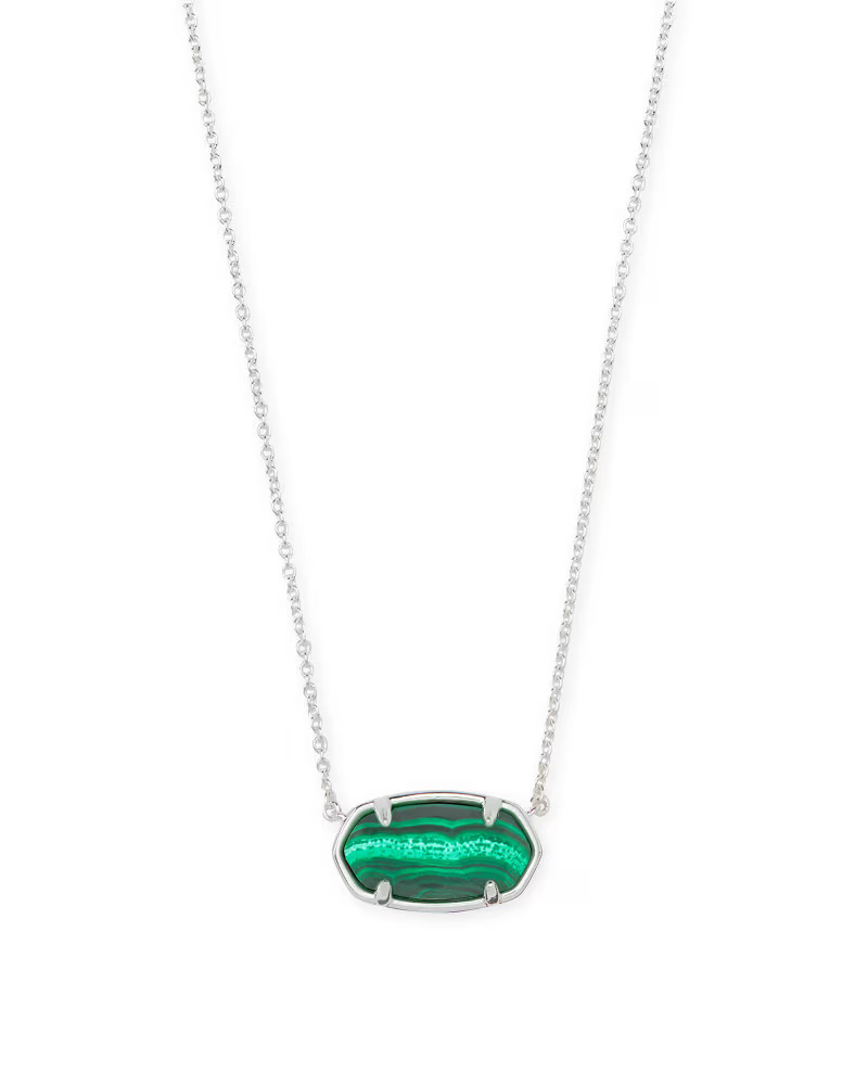 Elisa Sterling Silver Pendant Necklace in Malachite | Kendra Scott