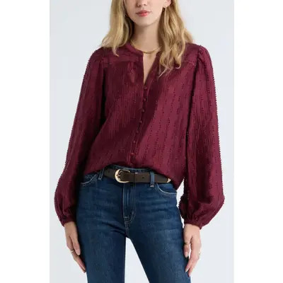 Treasure & Bond Textured Button Front Shirt in Burgundy Banner at Nordstrom, Size Small | Nordstrom