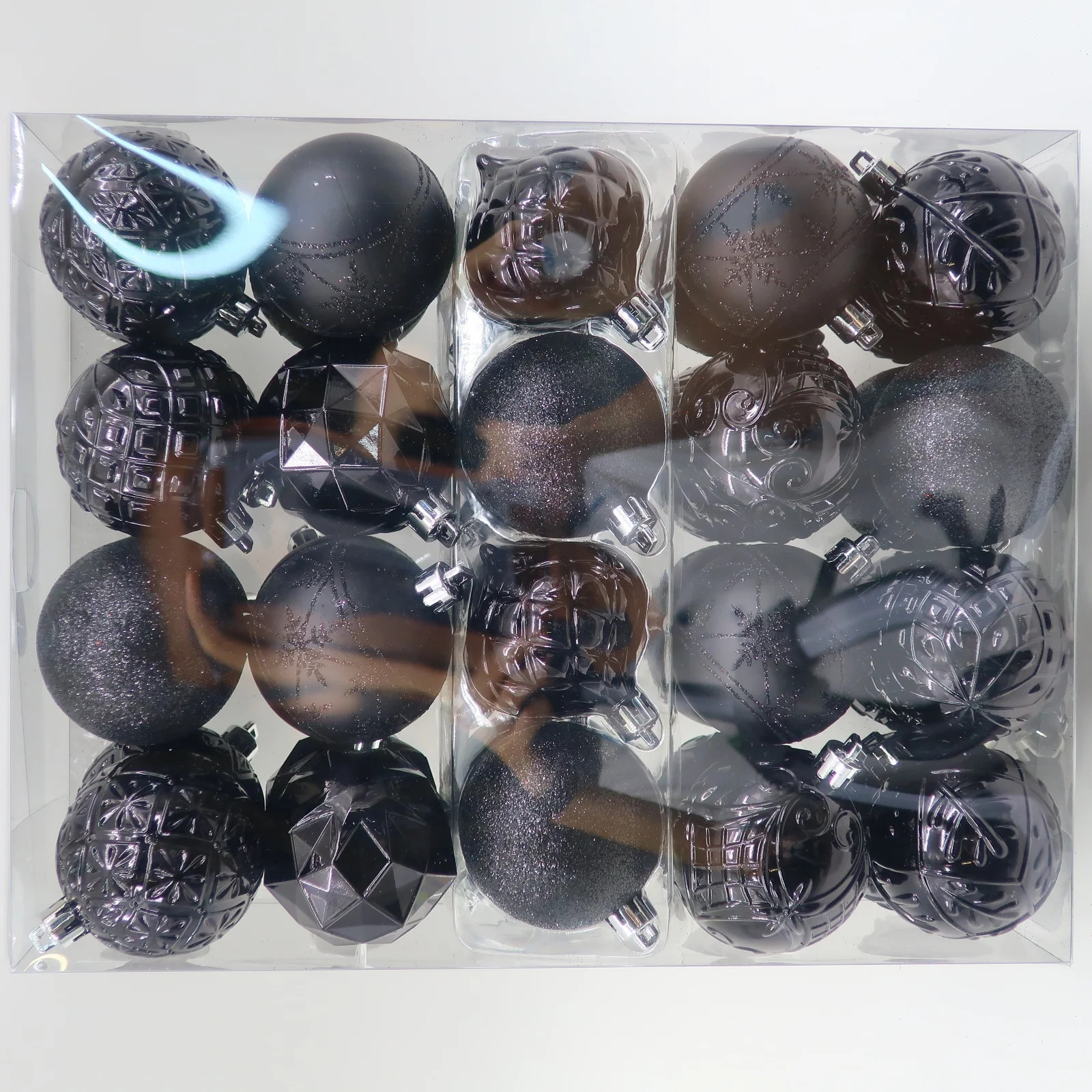 Black Shatterproof Christmas Ornaments, 40 Count, by Holiday Time | Walmart (US)