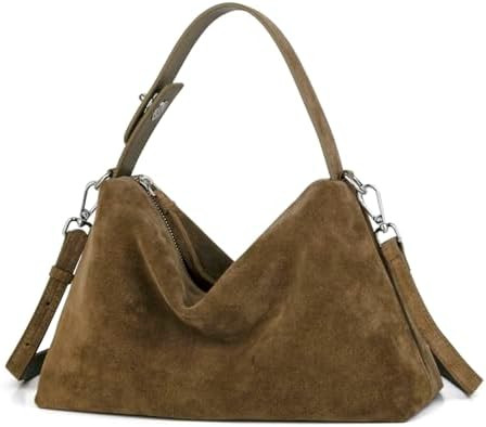 Premium Suede Leather Crossbody Bags for Women, Slouchy Suede Shoulder Bag with Adjustable Strap ... | Amazon (US)