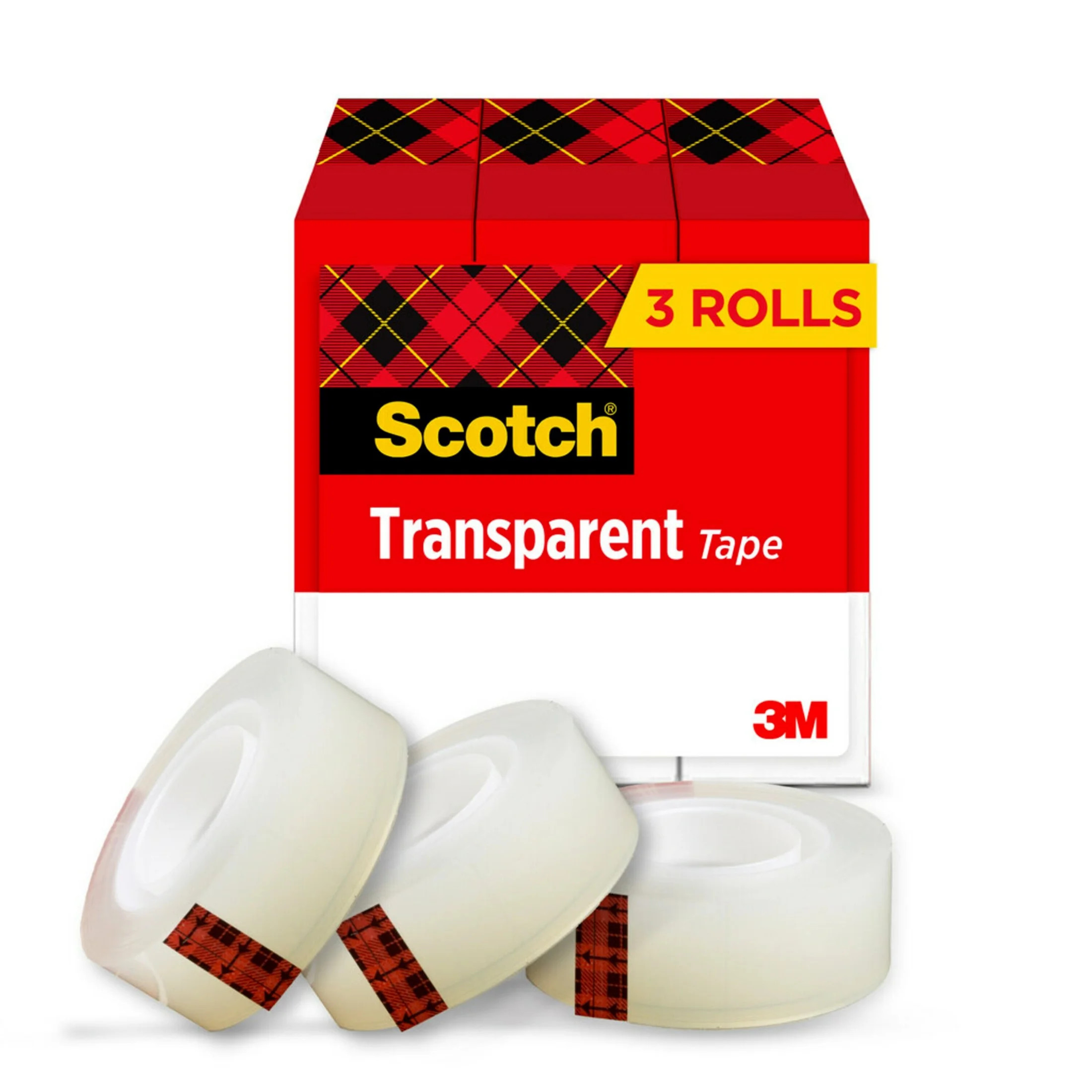 Scotch Transparent Tape, Clear, 3/4 in x 300 in, 3 Dispensers | Walmart (US)