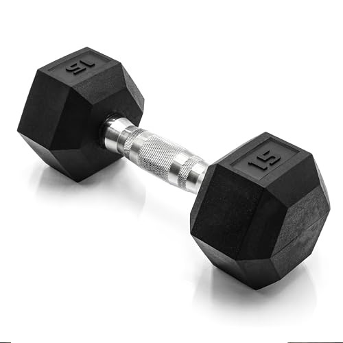 CAP Barbell 15 LB Coated Hex Dumbbell Weight, New Edition | Amazon (US)