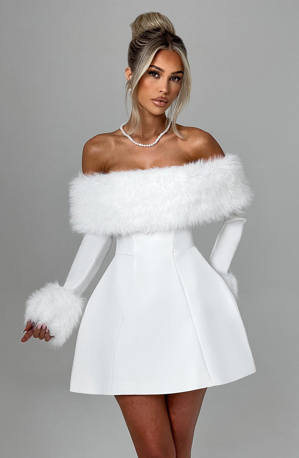 Villanelle Mini Dress - Ivory | Babyboo (global)