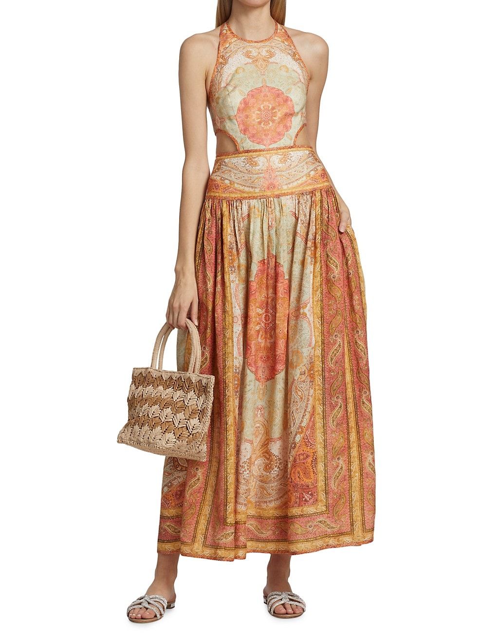 Anneke Paisley Cotton Halter Dress | Saks Fifth Avenue