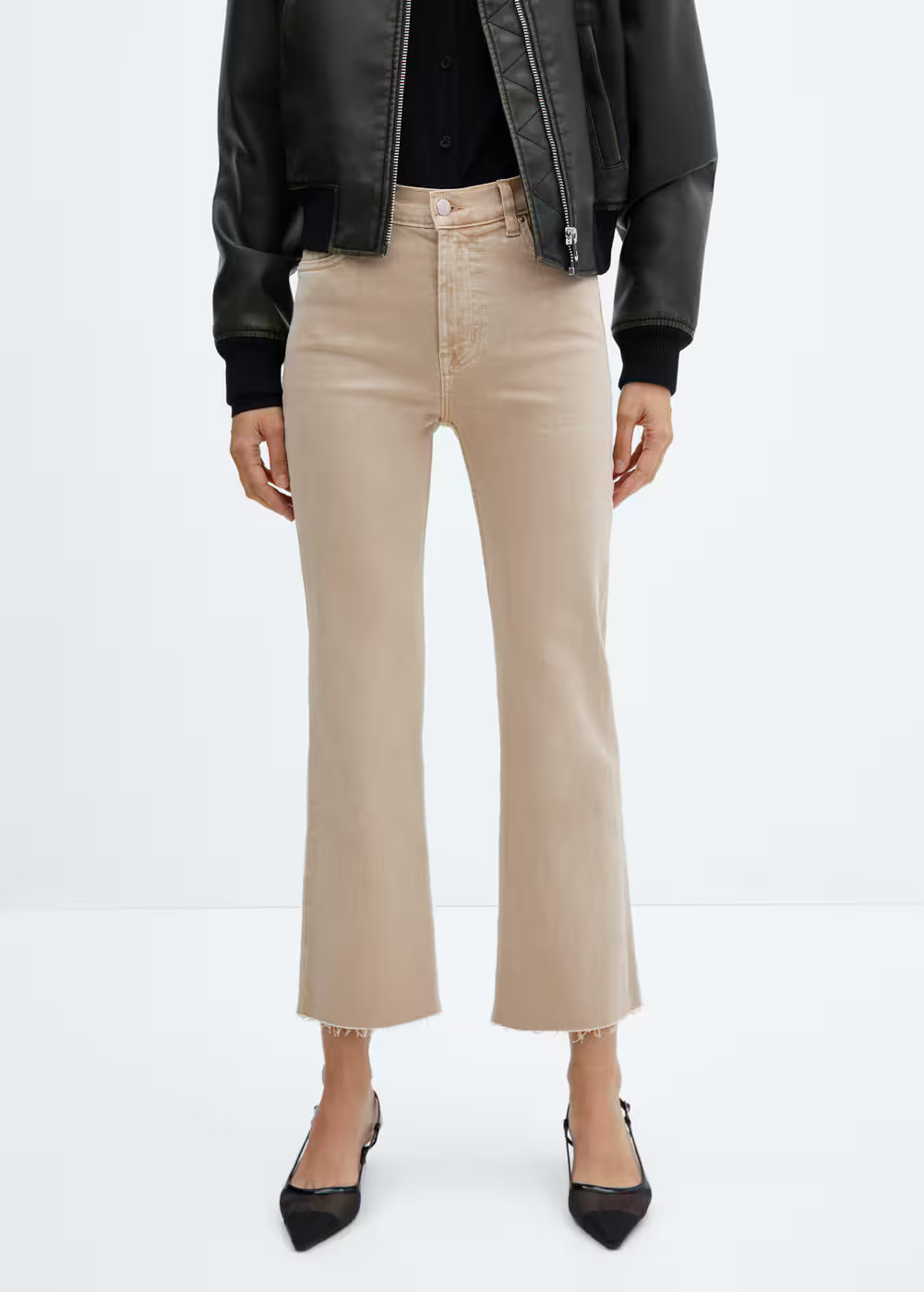 Crop flared jeans -  Women | Mango USA | MANGO (US)