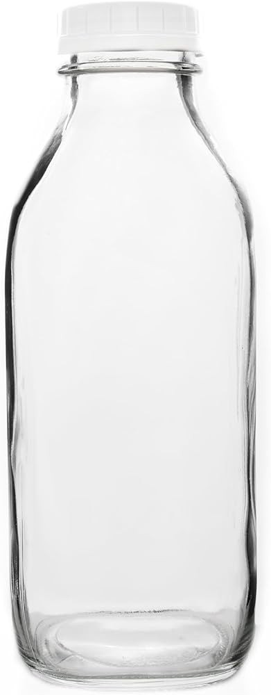 Fox Run Glass Classic Milk Bottle With Lid, 32 oz or 1 Quart Capacity | Amazon (US)