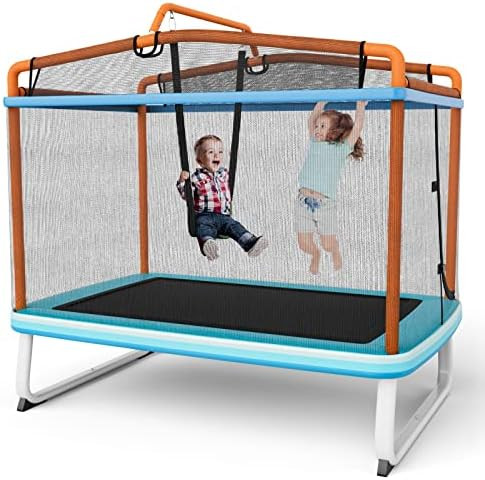 GYMAX Trampoline for Kids, 75” ASTM Approved Recreational Trampolines with Swing, Horizontal Ba... | Amazon (US)