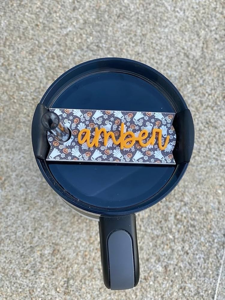 Personalized Boho Ghosts & Pumpkins Tumbler Name Tag | 40oz 30oz | Name Plate | Quencher Lid Name... | Amazon (US)