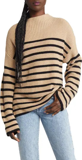 Claudia Stripe Funnel Neck Sweater | Nordstrom