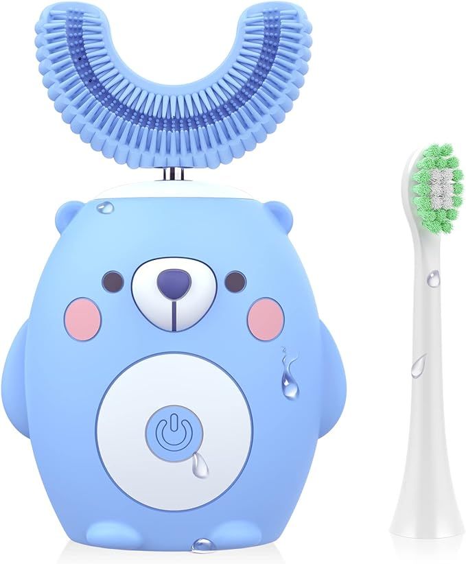 Kids Electric Toothbrush, Ultrasonic Automatic Toothbrush Kids with 6 Modes, Whole Mouth Baby Too... | Amazon (US)
