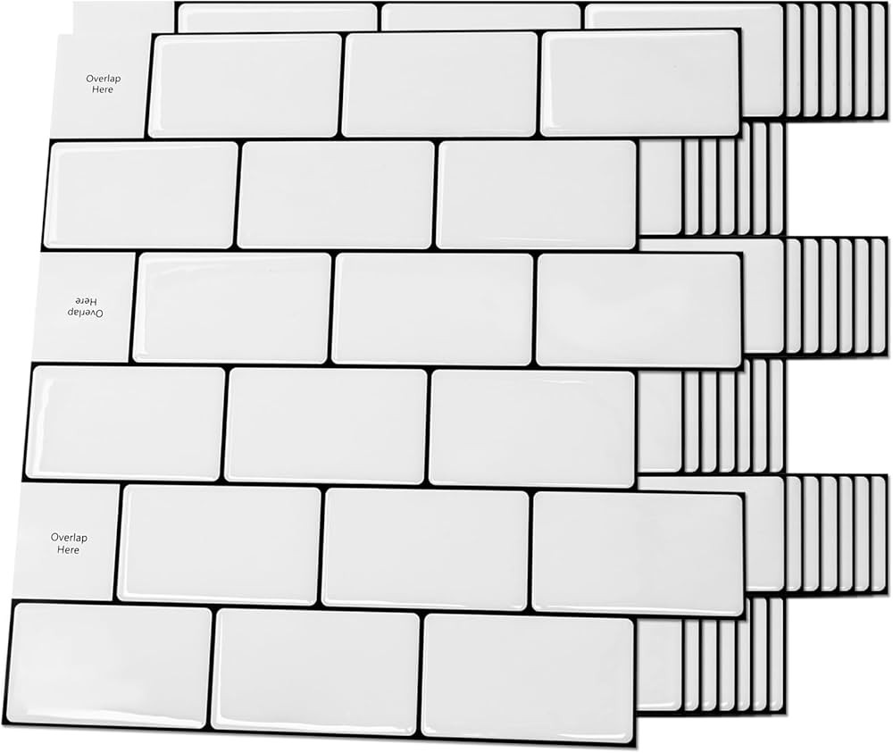 Art3d Backsplash Tile for Kitchen Peel and Stick, 10-Sheet Stick on Subway Tiles for Kitchem, Bat... | Amazon (US)