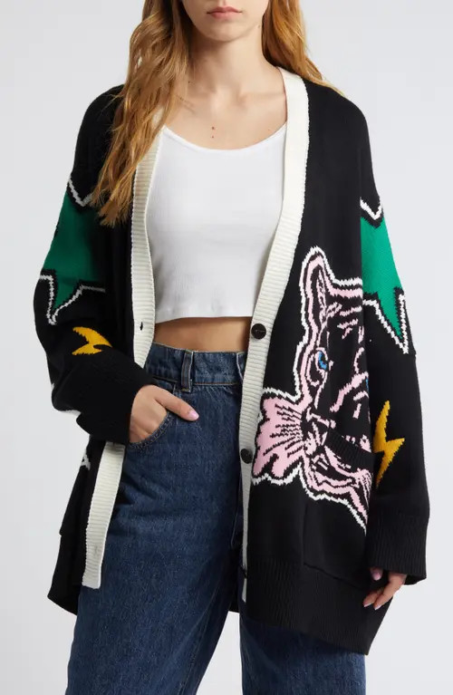 Dressed in Lala Mother is Mothering Oversized Cardigan in Black at Nordstrom, Size Small | Nordstrom